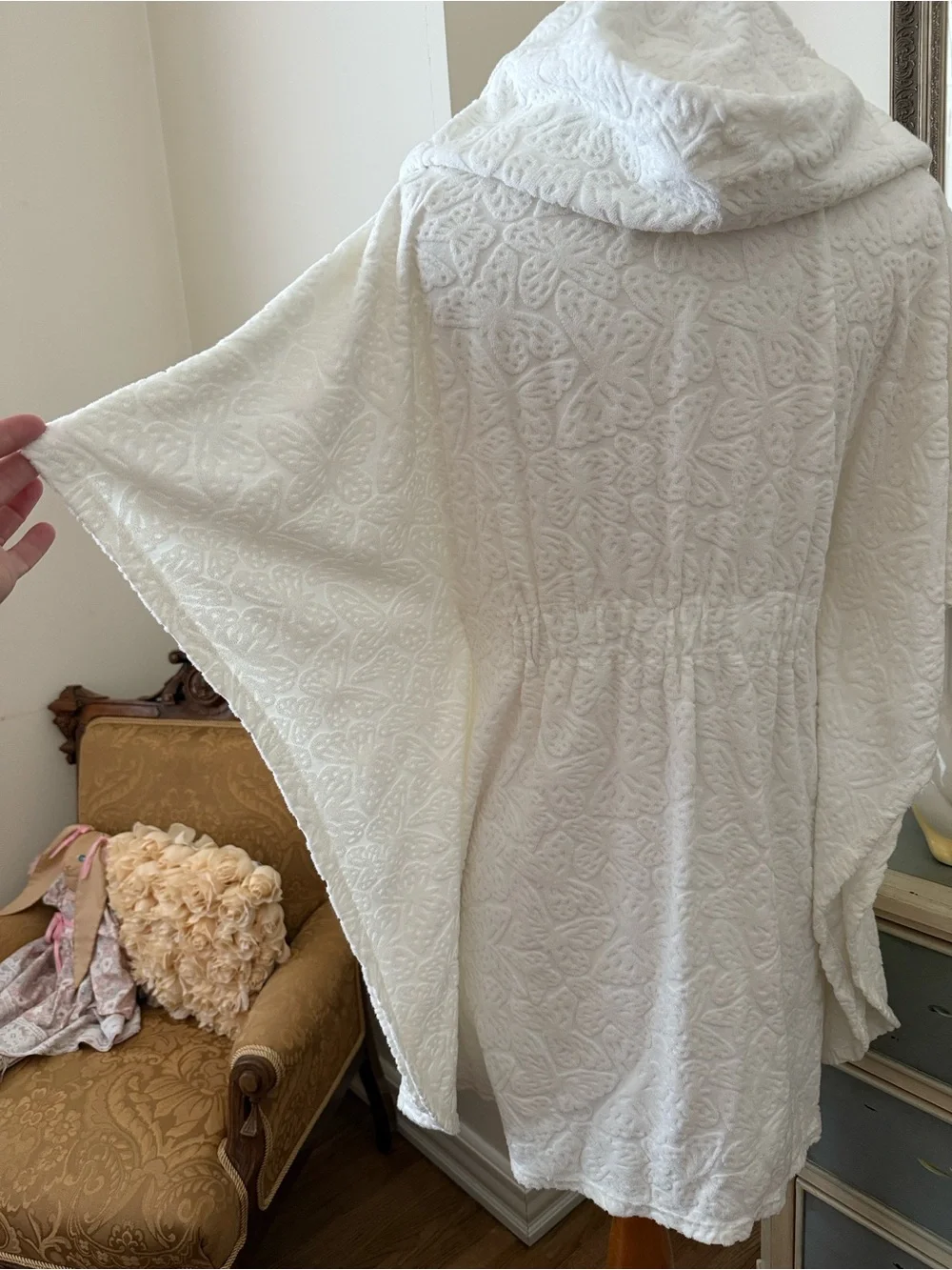 Juicy Couture White Hooded Terry Cover-Up
